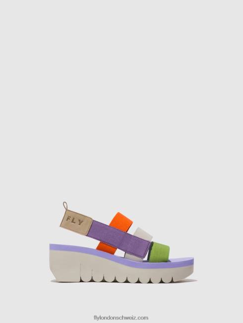 CH Fly London Frauen Riemchensandalen yere847 Multi (Viola) 2664425