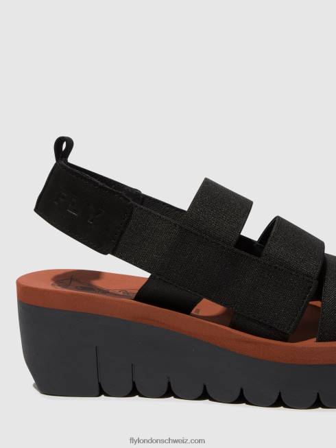 CH Fly London Frauen Riemchensandalen yere847 schwarz (Ziegel) 2664536