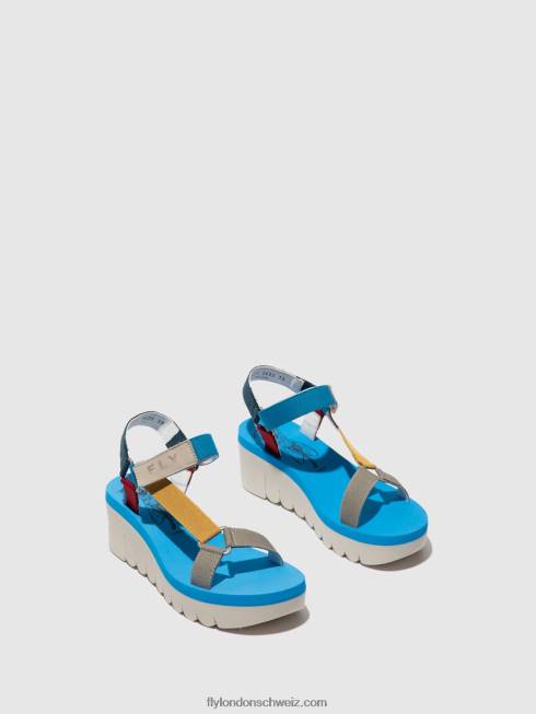 CH Fly London Frauen Sandalen mit Klettverschluss yefa726 cupido multi (azurblau) 2664598