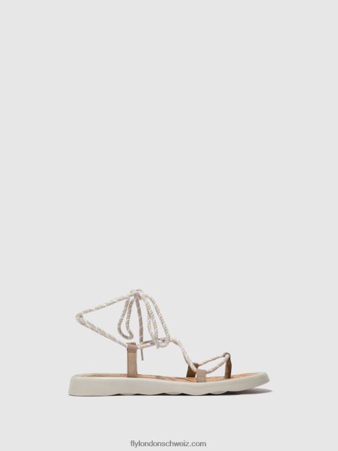 CH Fly London Frauen Schnürsandalen tace874 Beton (offwhite) 2664552