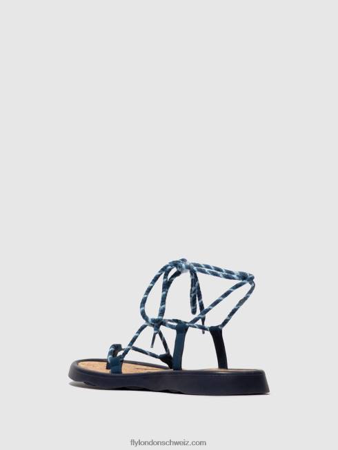 CH Fly London Frauen Schnürsandalen tace874 Blau 2664551