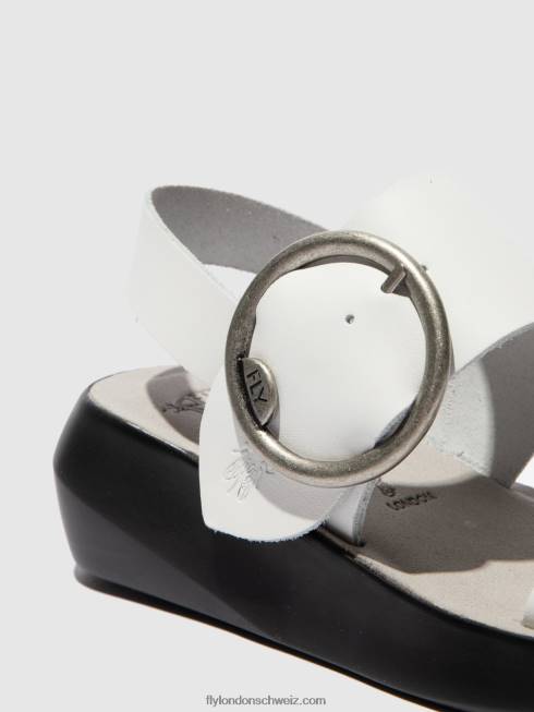 CH Fly London Frauen Schnallensandalen bani739 Brooklyn Offwhite 2664604