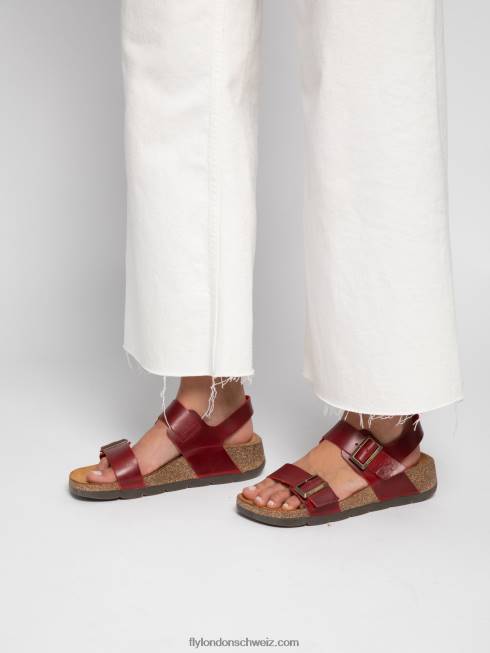 CH Fly London Frauen Schnallensandalen ceke722 Zaum rot 2664606