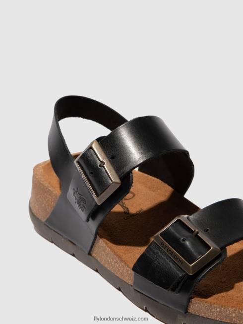 CH Fly London Frauen Schnallensandalen ceke722 Zaumzeug schwarz 2664612