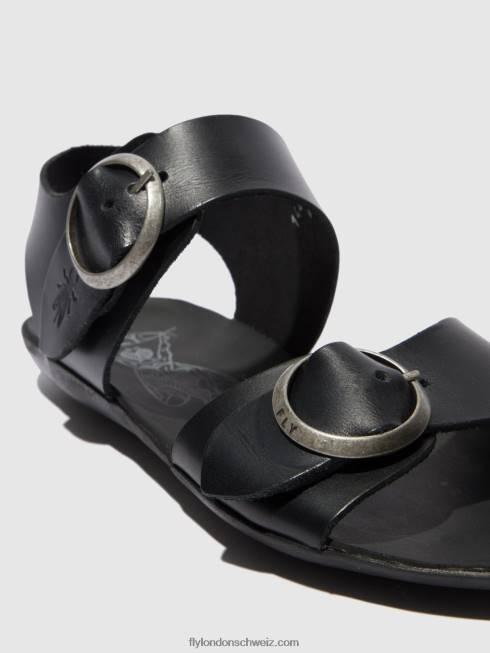 CH Fly London Frauen Schnallensandalen masa757 Zaumzeug schwarz 2664608
