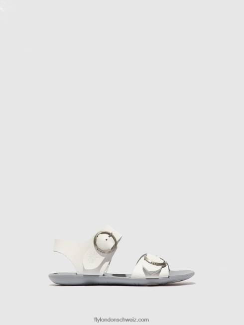 CH Fly London Frauen Schnallensandalen masa757 Zaumzeug weiß 2664596