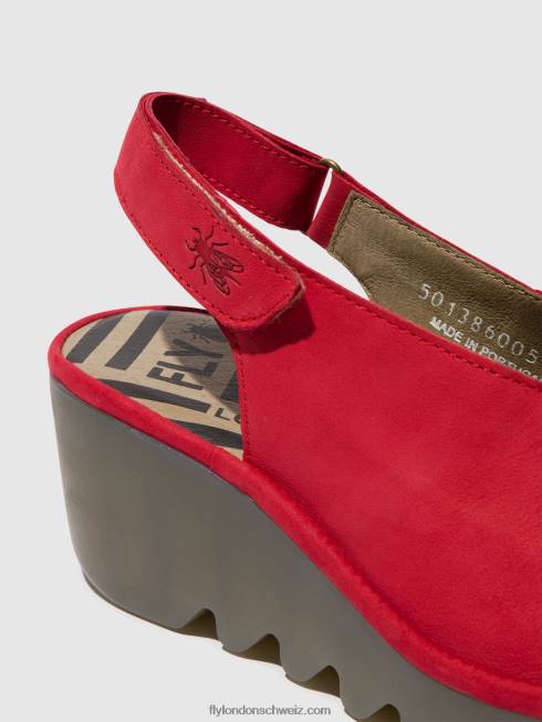 CH Fly London Frauen Slingback-Sandalen baye386 Lippenstift rot 2664580