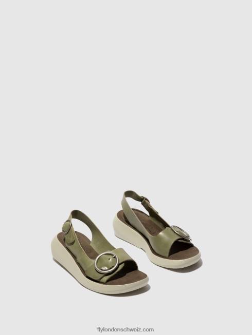 CH Fly London Frauen Slingback-Sandalen berk754 SMOG 2664586