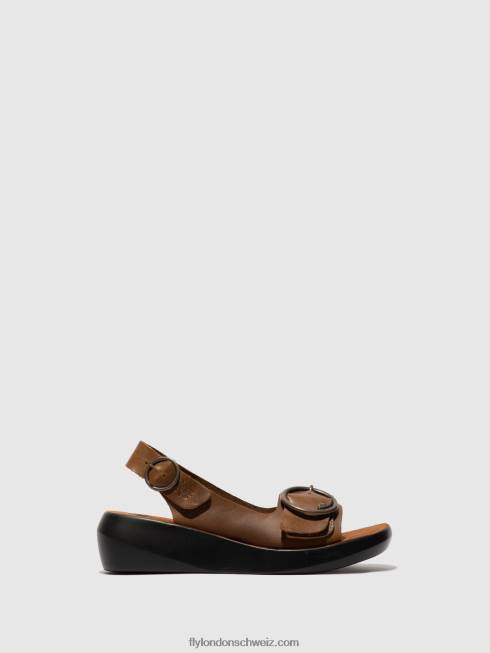 CH Fly London Frauen Slingback-Sandalen berk754 Zaumkamel 2664602