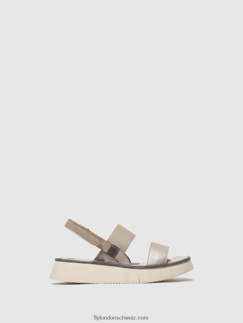 CH Fly London Frauen Slingback-Sandalen cura318 Silber 2664463