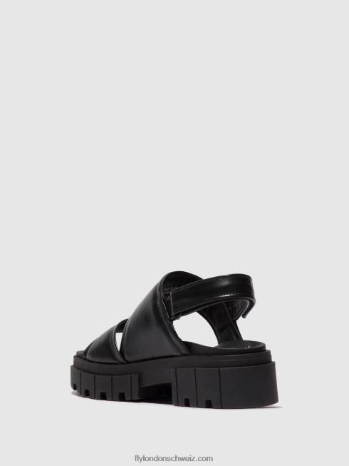 CH Fly London Frauen Slingback-Sandalen jira865 Schwarz 2664542