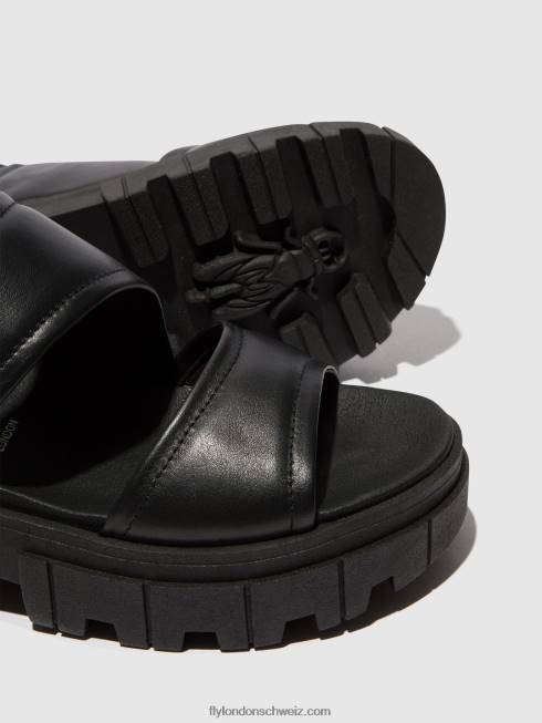 CH Fly London Frauen Slingback-Sandalen jira865 Schwarz 2664542