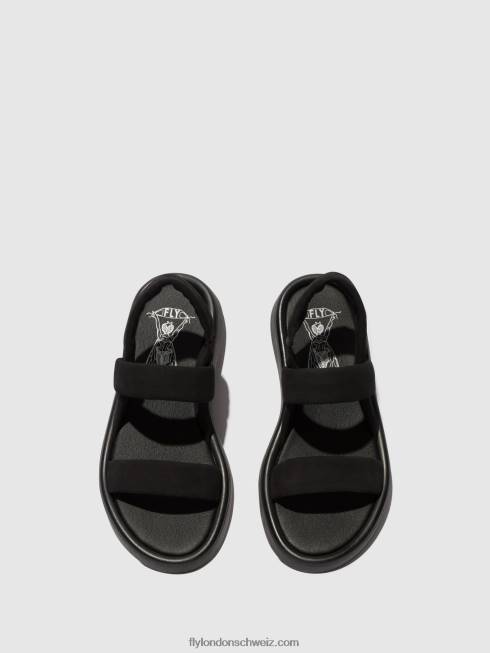 CH Fly London Frauen Slingback-Sandalen tera873 Schwarz 2664538