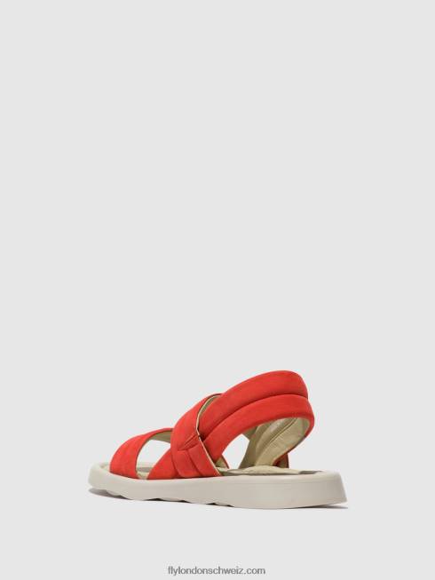 CH Fly London Frauen Slingback-Sandalen tofy941 Teufelsrot 2664459