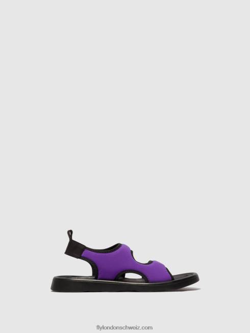 CH Fly London Frauen Slingback-Sandalen treq930 viola/schwarz 2664452
