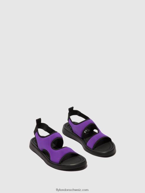 CH Fly London Frauen Slingback-Sandalen treq930 viola/schwarz 2664452
