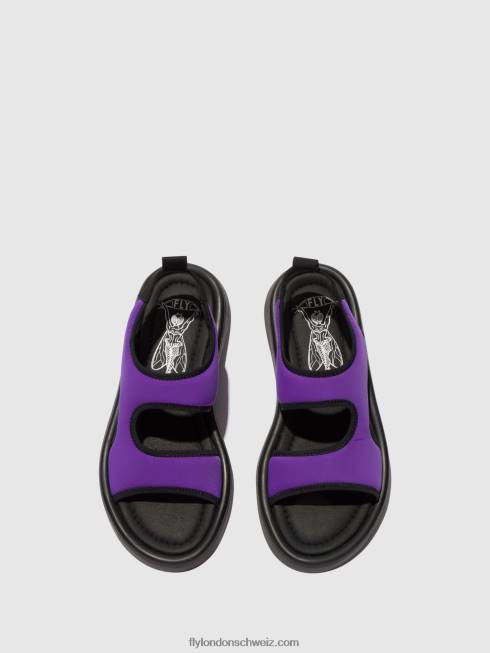 CH Fly London Frauen Slingback-Sandalen treq930 viola/schwarz 2664452