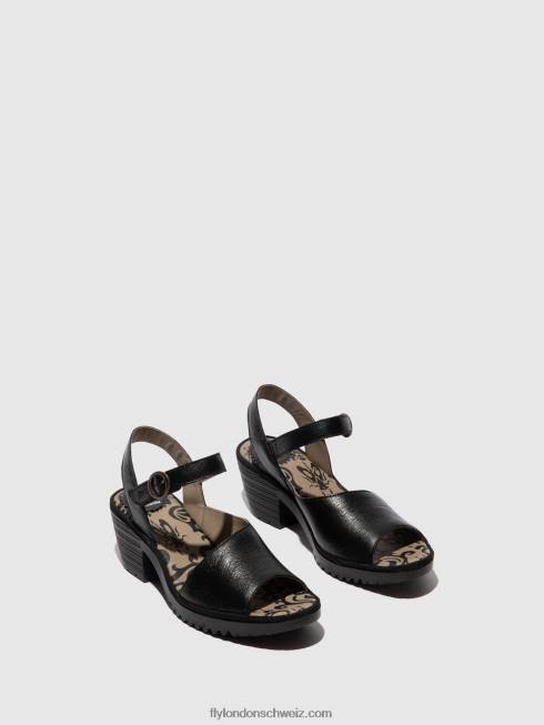 CH Fly London Frauen Slingback-Sandalen wely439 Schwarz 2664453