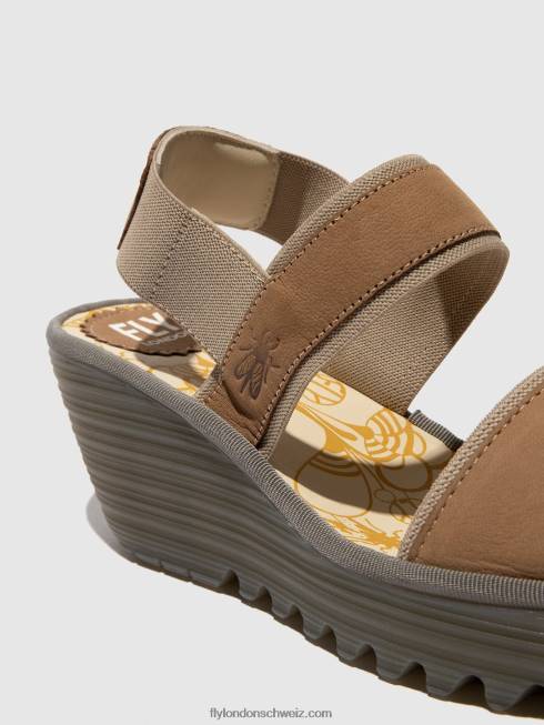 CH Fly London Frauen Slingback-Sandalen yaco416 Sand 2664431