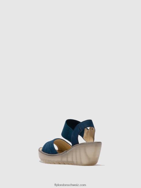 CH Fly London Frauen Slingback-Sandalen yiko414 Blau 2664433