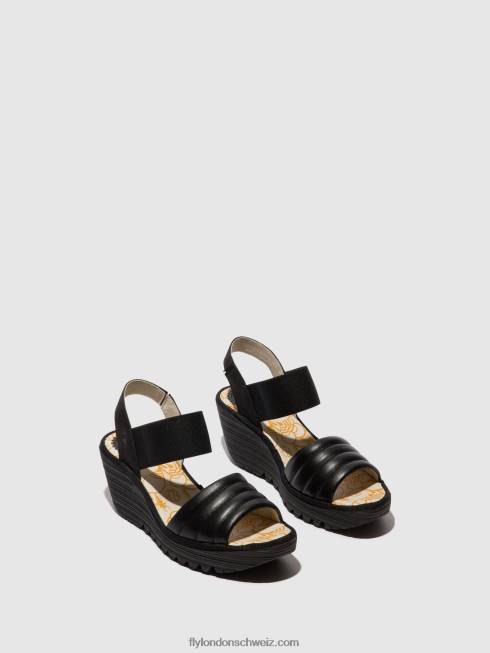 CH Fly London Frauen Slingback-Sandalen yiko414 Schwarz 2664432