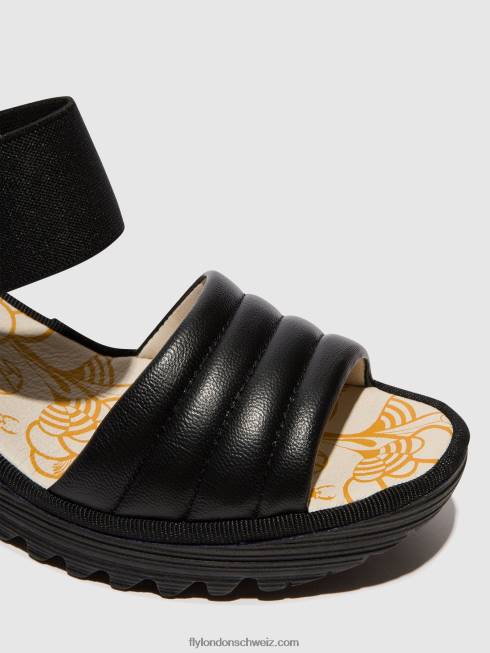 CH Fly London Frauen Slingback-Sandalen yiko414 Schwarz 2664432