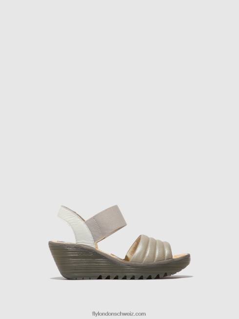 CH Fly London Frauen Slingback-Sandalen yiko414 silber/offwhite 2664435