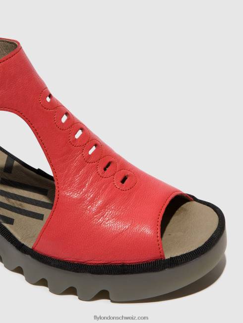 CH Fly London Frauen T-Riemen-Sandalen bezo306 Himbeere 2664419