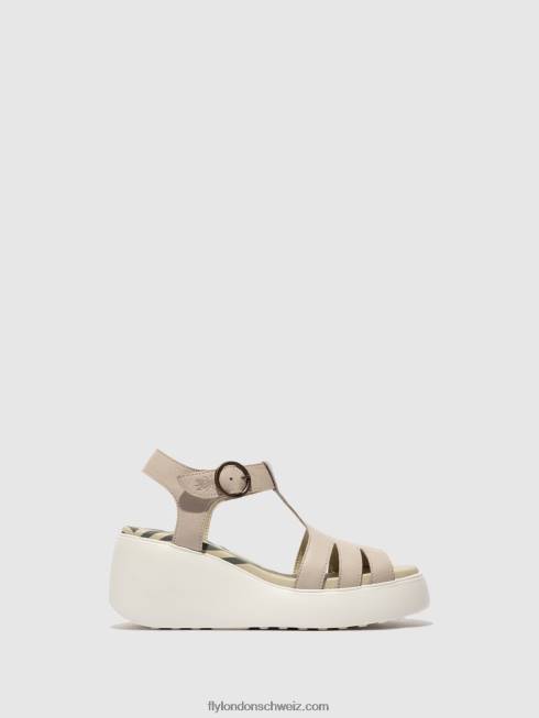 CH Fly London Frauen T-Riemen-Sandalen duma955 Wolke 2664414