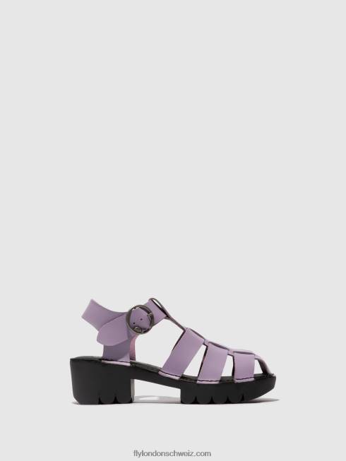 CH Fly London Frauen T-Riemen-Sandalen emme511 violett 2664407