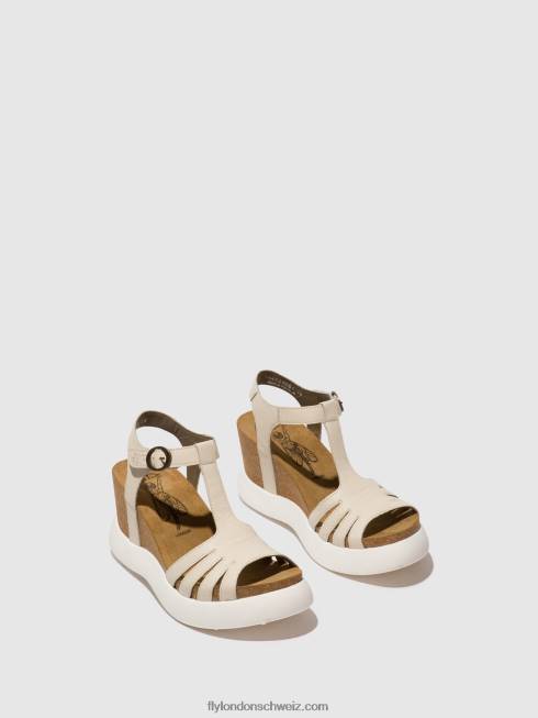 CH Fly London Frauen T-Riemen-Sandalen gait959 nicht-gerade weiss 2664409