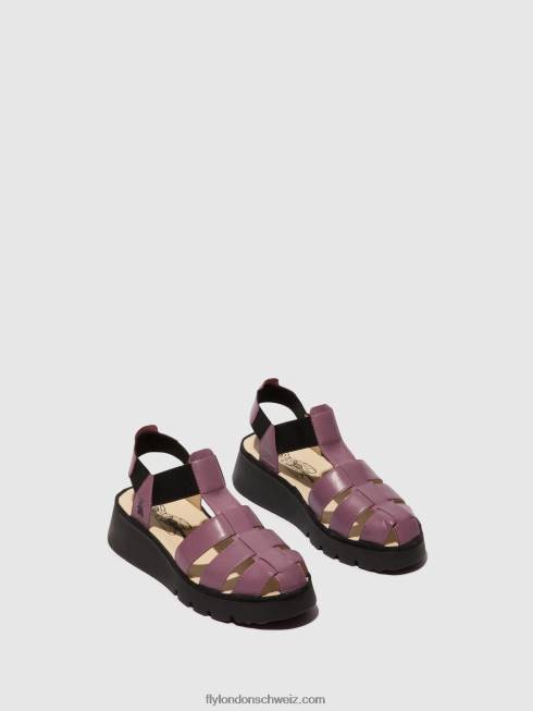 CH Fly London Frauen T-Riemen-Sandalen pefi429 violett 2664406