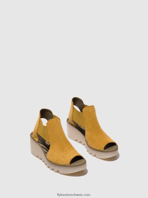 CH Fly London Frauen elastische Sandalen biga412 Honig 2664481