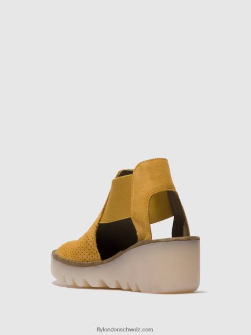 CH Fly London Frauen elastische Sandalen biga412 Honig 2664481