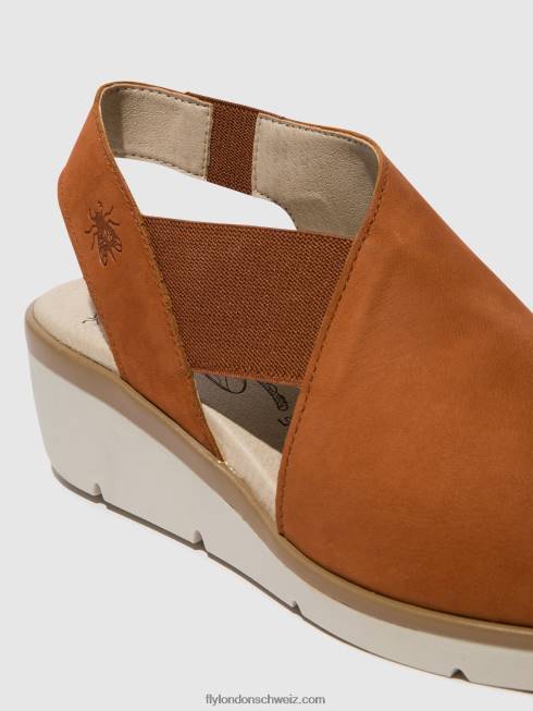 CH Fly London Frauen elastische Sandalen nily940 bräunen 2664475