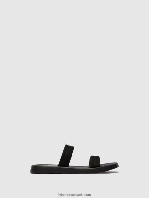 CH Fly London Frauen flache Sandalen taja872 Schwarz 2664554