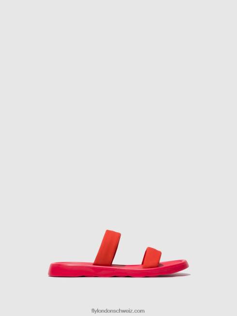 CH Fly London Frauen flache Sandalen taja872 Teufelsrot 2664555
