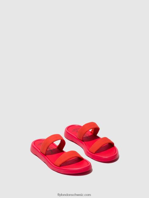CH Fly London Frauen flache Sandalen taja872 Teufelsrot 2664555