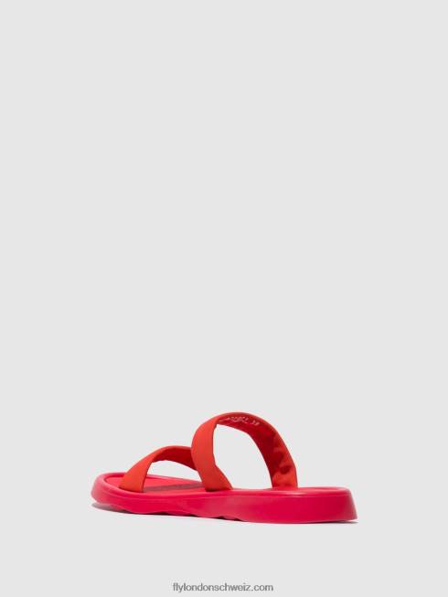 CH Fly London Frauen flache Sandalen taja872 Teufelsrot 2664555