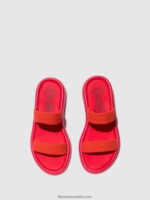 CH Fly London Frauen flache Sandalen taja872 Teufelsrot 2664555