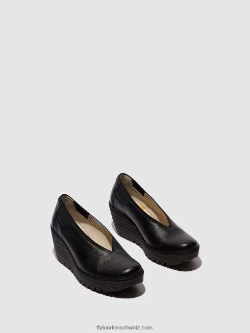 CH Fly London Frauen Slip-On-Schuhe yoza438 Schwarz 2664630