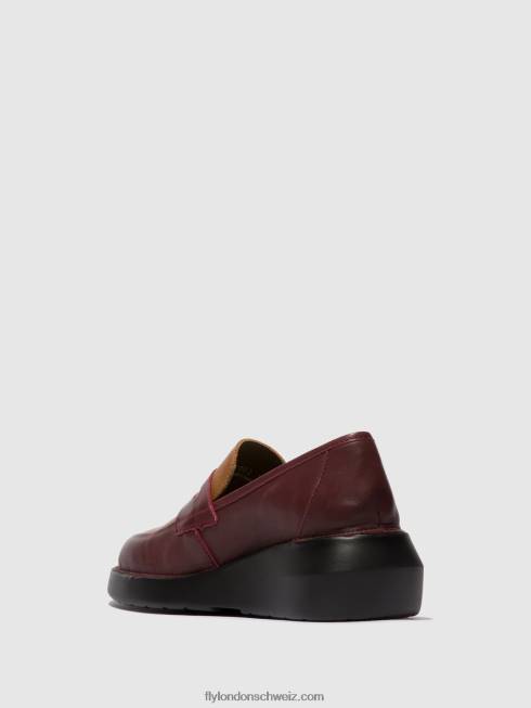 CH Fly London Frauen Loafer-Schuhe blar513 bordeaux/cuoio 2664677
