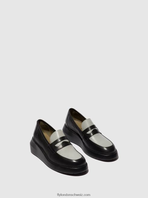 CH Fly London Frauen Loafer-Schuhe blar513 schwarzgrau 2664678