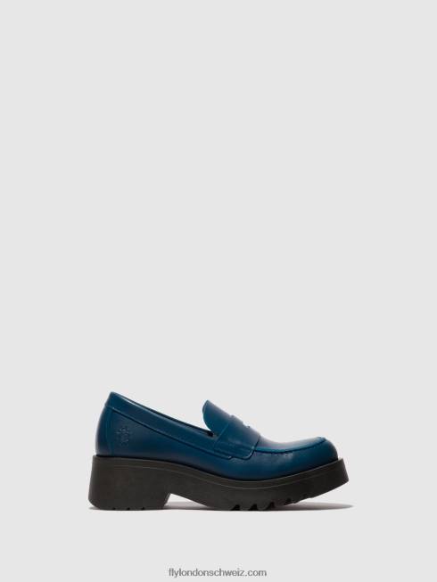 CH Fly London Frauen Loafer Schuhe moat948 Blau 2664652