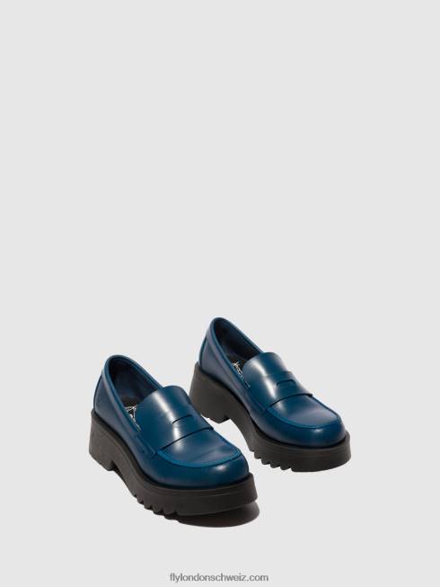 CH Fly London Frauen Loafer Schuhe moat948 Blau 2664652