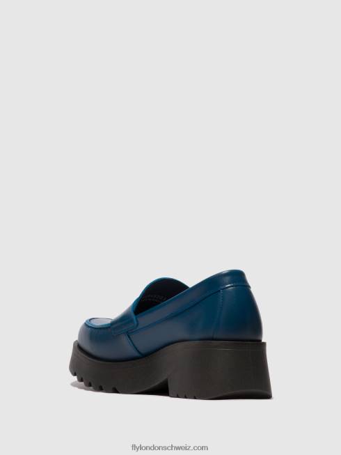 CH Fly London Frauen Loafer Schuhe moat948 Blau 2664652