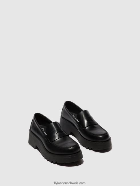 CH Fly London Frauen Loafer Schuhe moat948 schwarz (schwarze Sohle) 2664653