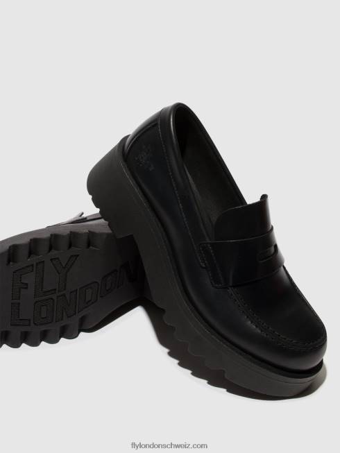 CH Fly London Frauen Loafer Schuhe moat948 schwarz (schwarze Sohle) 2664653