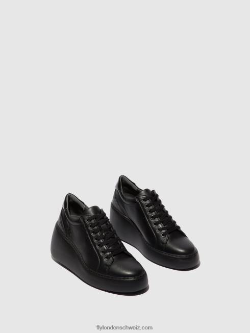 CH Fly London Frauen Schnürsneaker dile450 schwarz (schwarze Sohle) 2664737