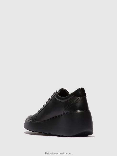 CH Fly London Frauen Schnürsneaker dile450 schwarz (schwarze Sohle) 2664737